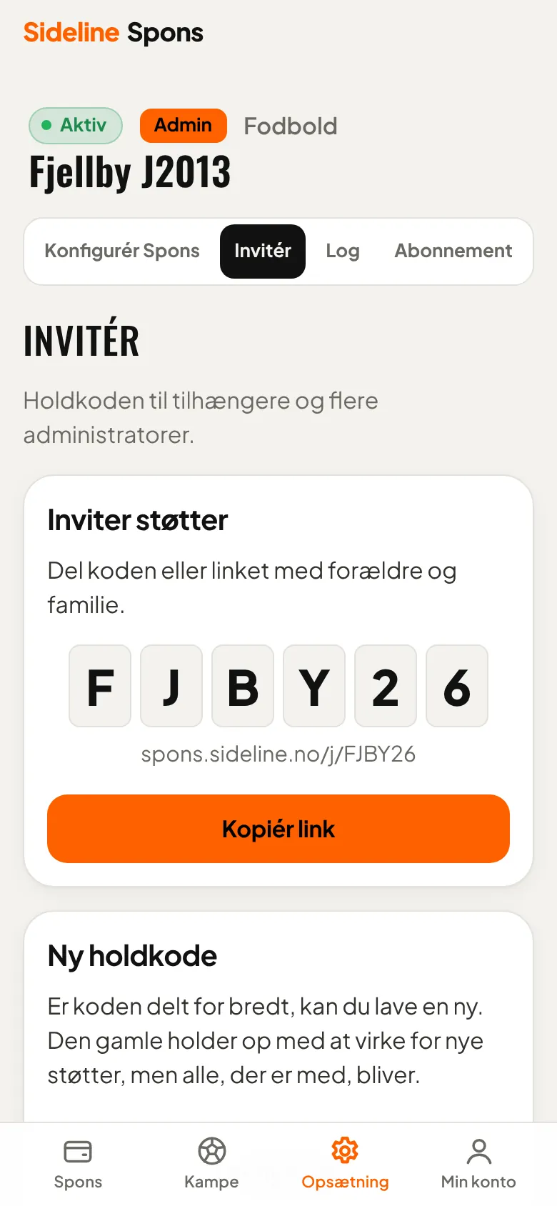 Invitér tilhængerne