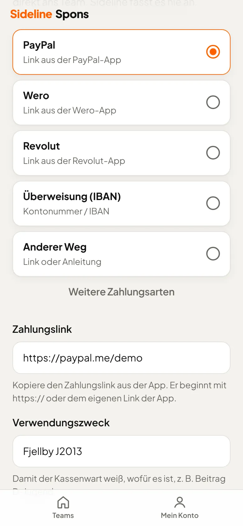 Wie zahlen die Unterstützer?