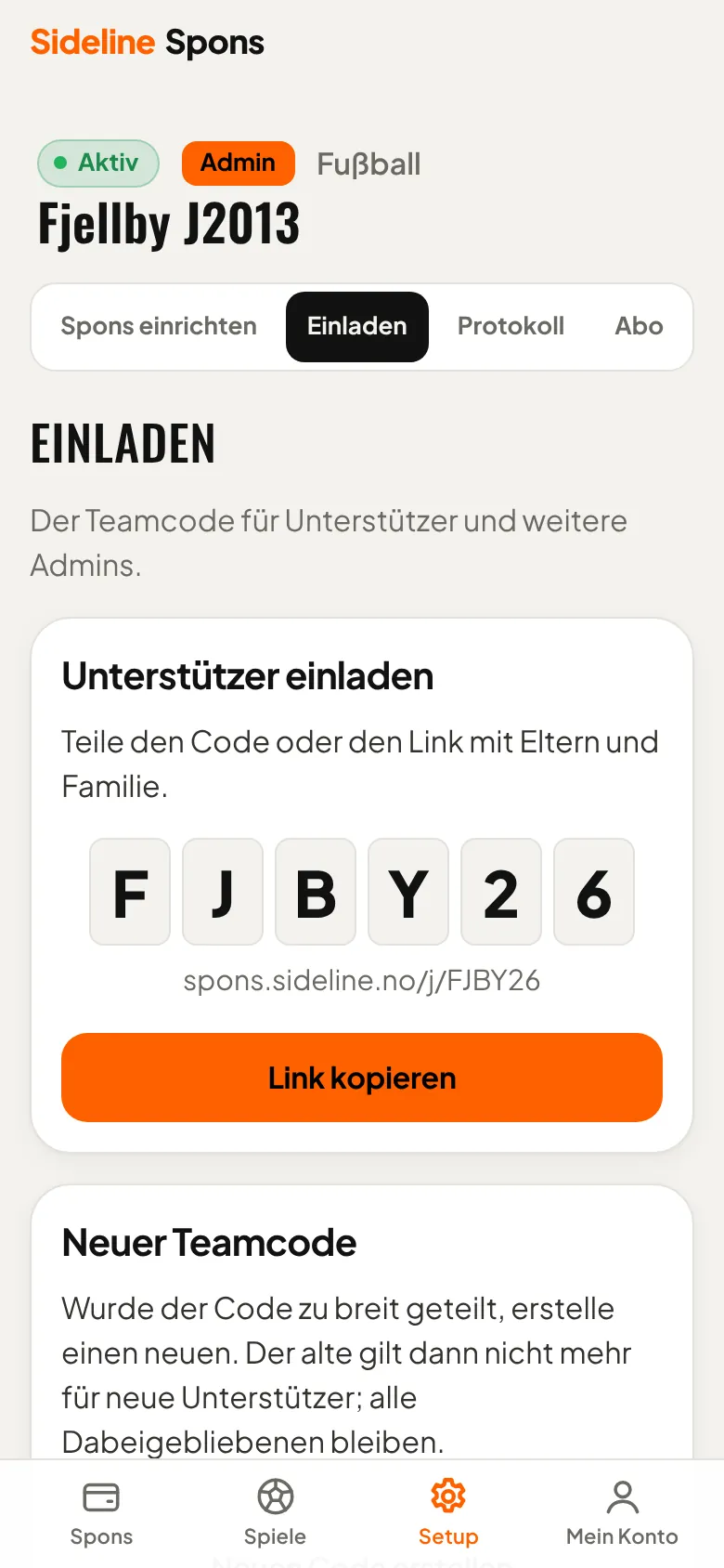 Unterstützer einladen