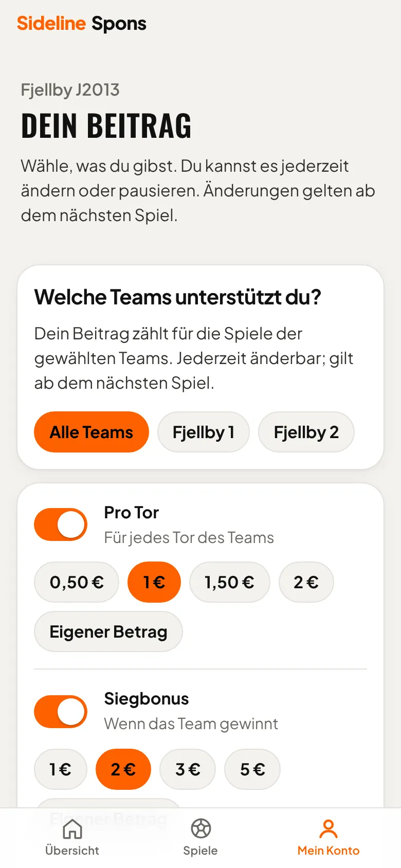 Deinen Beitrag wählen