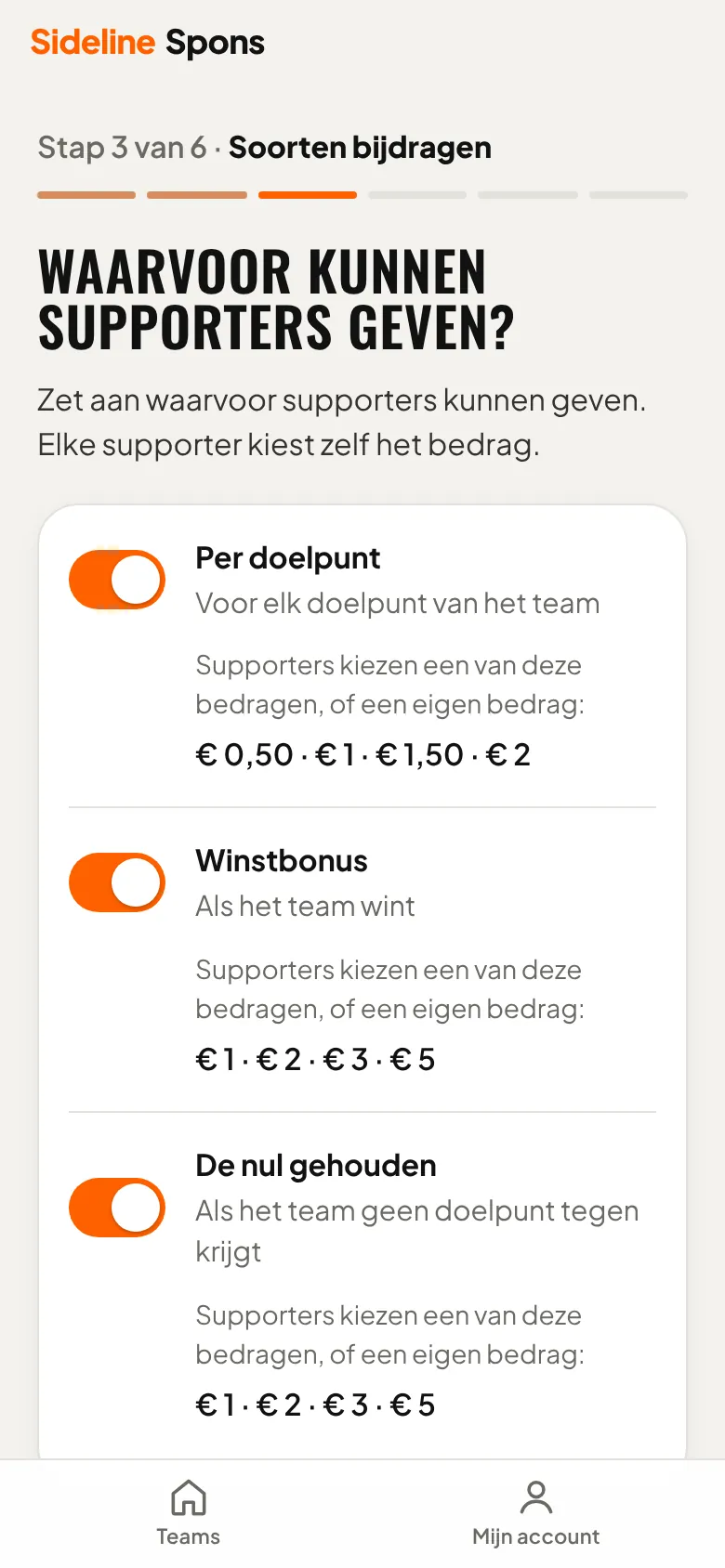 Wat kunnen supporters steunen?