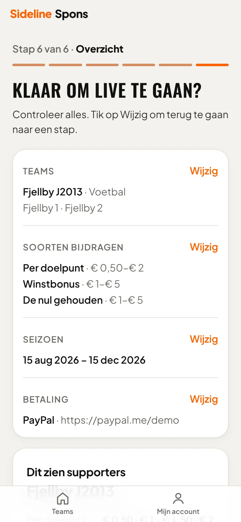 Live gaan