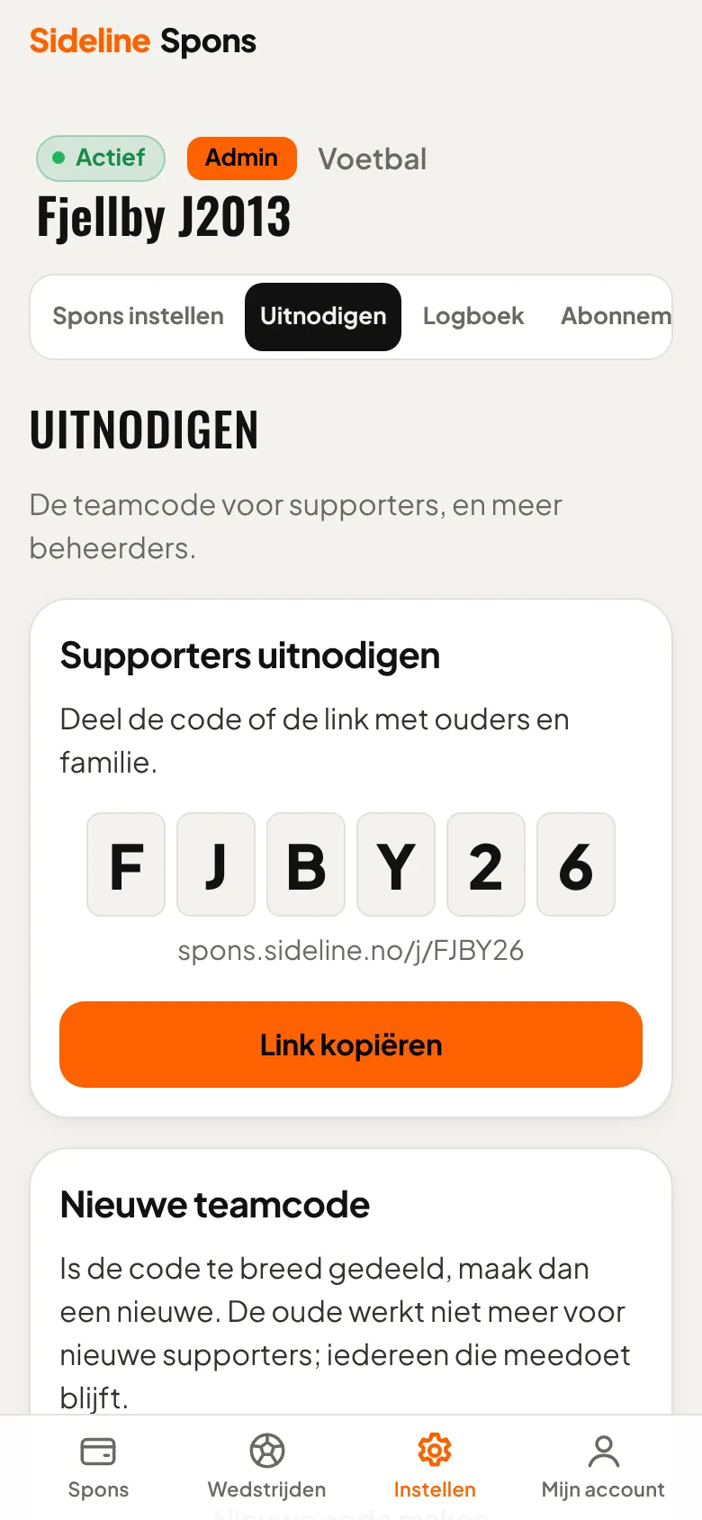 Supporters uitnodigen
