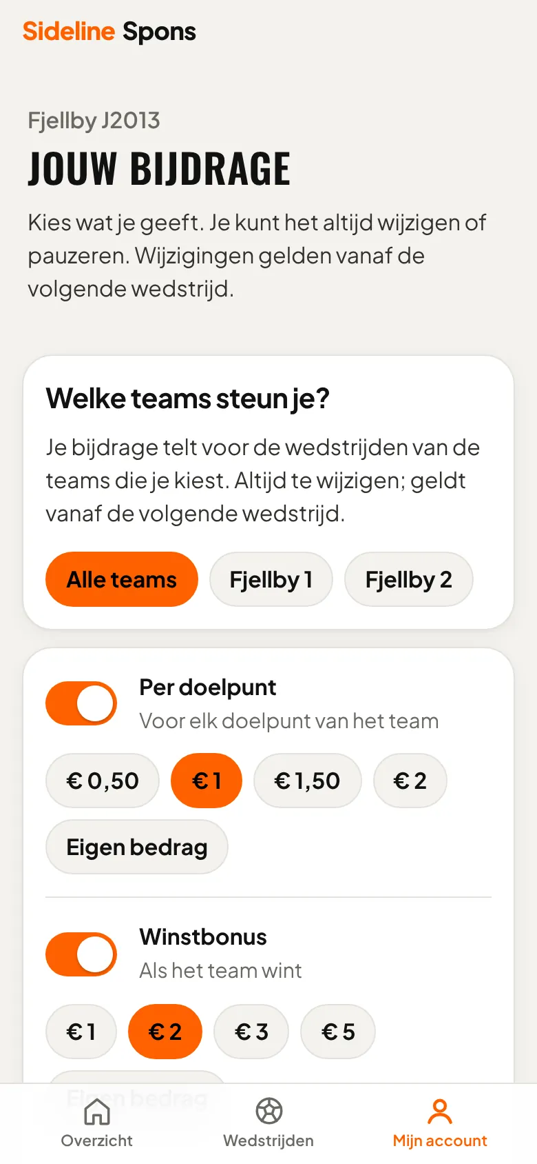 Kies je bijdrage
